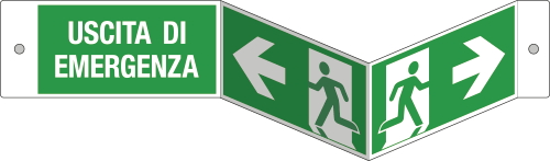 SEPE720101BDT - segnale PLEXIGLASS bifacciale fissaggio vite USCITA DI EMERGENZA