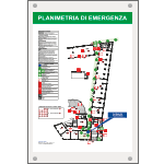 SEPP - segnale in plexiglass PLEXI per planimetrie A3 fissaggio a vite silver