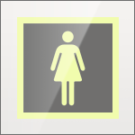 SEPS15643FW - targa Plexi monofacciale  Toilette donna fiss.invisibile