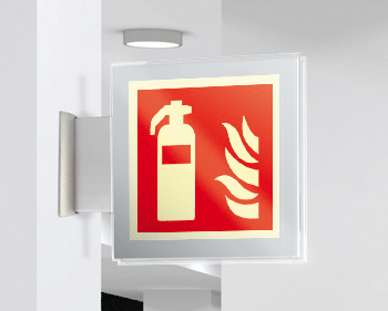 SEPSE15107BW - targa Plexi bifacciale Estintore EN ISO 7010 F001