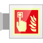 SEPSE15117BW - targa Plexi bifacciale  Allarme Antincendio EN ISO 7010 F005