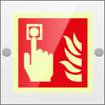SEPSE15117W - targa Plexi monofacciale  Allarme Antincendio EN ISO 7010 F005