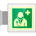 SEPSE15118BW - targa Plexi bifacciale Personale medico EN ISO 7010 E009