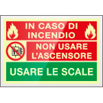 SEPSE160F - targa Plexi monofacc.  Non usare l'ascensore con fissagg. Invisib.