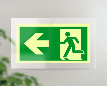 SEPSE715101FR - targa PLexi monof. uscita di emergenza snfiss.inv  EN ISO 7010