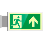 SEPSE715103BR - targa PLexiglass bifacc. uscita emergenza avanti EN ISO 7010 E002