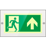 SEPSE715103R - targa PLexi mono  uscita emerg.avanti fissaggio a vite EN ISO 7010