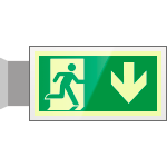 SEPSE715104BR - targa PLexiglass bifac. Uscita emergenza indietro EN ISO 7010 E002
