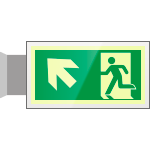 SEPSE715105BR - targa PLexiglass bifac. uscita emergenza sn alto EN ISO 7010 E001