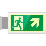 SEPSE715106BR - targa PLexiglass bifac. uscita emergenza ds alto EN ISO 7010 E002