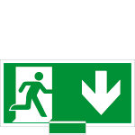 SICE715104N - sistema COLORFIX VERDE monofacciale Uscita Emerg. basso EN ISO 7010