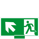 SICE715105M - sistema COLORFIX VERDE monofacciale Uscita Emerg.alto sx EN ISO 7010