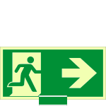 SICLE715102N - sistema COLORFIX VERDE monofacc.luminesc.Usc.Emergen.dx EN ISO 7010