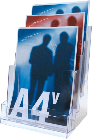 SMET304 - porta depliant da tavolo formato A4 a 4 posti