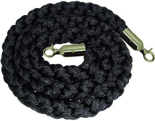 TDVON - cordone da m.2 in poliestere NERO attacchi ottone per colonnina ottone