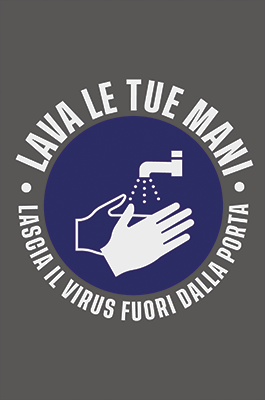 TPJ4611 - Tappeto "Lava le tue mani" colore grigio e scritte bianche