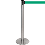 TSP201G - colonnina SAFE IN modello PLUS acciaio spazzolato nastro VERDE