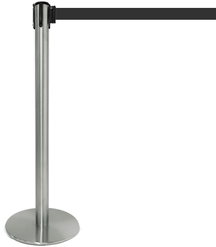 TSP206N - colonnina SAFE IN modello PLUS in acciaio cromato lucido nastro NERO