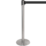 TSP206N - colonnina SAFE IN modello PLUS in acciaio cromato lucido nastro NERO