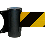 TST300NY - testina a muro SAFE IN nera nastro 3 mt GIALLO/NERO