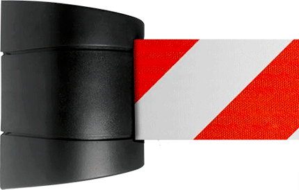 TST500RW - testina a muro SAFE IN nera nastro 5 mt ROSSO/BIANCO