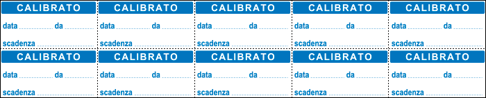 U9752 - Foglio n.10 etichetta adesiva 40x20 mm CALIBRATO