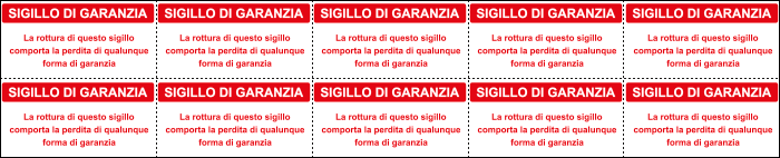U9756 - Foglio n.10 etichette adesive formato mm 40x20 SIGILLO DI GARANZIA