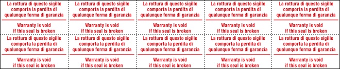U9757 - Foglio n.10 etichette adesive formato mm 40x20 LA ROTTURA DEL SIGILLO