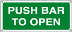 YE16125WS - Sign safety self-adhes. PUSH BAR TO OPEN