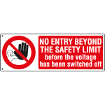 YE1820KS - Sign prohib.self-adhes. NO ENTRY BEYON..