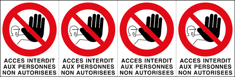 YF95217B - Sheet n.4 label ACCES INTERDIT AU PERSONNES