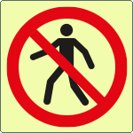 [EL1304KS] EL1304KS - Etichetta luminescente autoadesiva divieto di transito EN ISO 7010