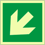 [EL15105WP] EL15105WP - Cartello emergenza freccia diagonale solo simbolo EN ISO 7010