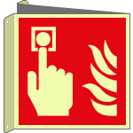 [EL15117BIW] EL15117BIW - cartello bifacciale simbolo allarme antincendio EN ISO 7010