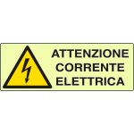 [EL1743KP] EL1743KP - cartello PVC rigido luminescen. DIN att.corrente elettrica EN ISO 7010