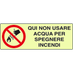 [EL1823KP] EL1823KP - cartello PVC rigido luminescente DIN non usare acqua EN ISO 7010