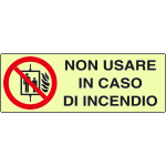 [EL1845KS] EL1845KS - Etichetta adesiva lum.DIN non usare ascensore in caso.. EN ISO 7010