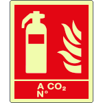 [EL20126XP] EL20126XP - cartello estintore a CO 2 N. EN ISO 7010
