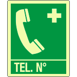 [EL20162XA] EL20162XA - Cartello all.luminescente telefono di emergenza EN ISO 7010