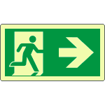 [EL715102XP] EL715102XP - Cartello luminescente DIN uscita di emergenza destra EN ISO 7010