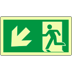 [EL715107KS] EL715107KS - Etichetta luminescente DIN uscita emergenza SO basso a sx EN ISO 7010