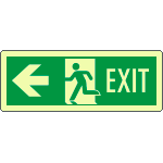 [EL720201WS] EL720201WS - Cartello fotoluminescente uscita emergenza sinistra EXIT