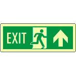 [EL720203WP] EL720203WP - Cartello luminescente DIN "exit" freccia nord EN ISO 7010