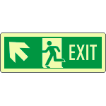 [EL720205WP] EL720205WP - Cartello luminescente DIN Exit freccia sx alto EN ISO 7010
