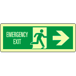 [EL720302WP] EL720302WP - Cartello luminescente DIN Emerg.Exit freccia dx EN ISO 7010