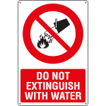 [EYE1823KS] EYE1823KS - Sign prohibition DO NOT EXTINGUISH WITH WATER