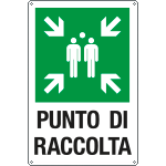 [FAR5686Y] FAR5686Y - cartello alluminio scatolato rifrangente "punto di raccolta"