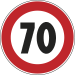 [FCR26005070] FCR26005070 - disco lamiera rifrangente NF 50 LIMITE VELOCITA' KM 70 per cant.temp.