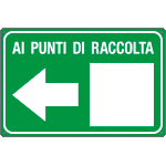 [FL5659J] FL5659J - Cartello ai punti di raccolta (freccia sinistra)