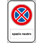 [FL5684Y] FL5684Y - cartello alluminio scatolato simbolo divieto di fermata piu' spazio